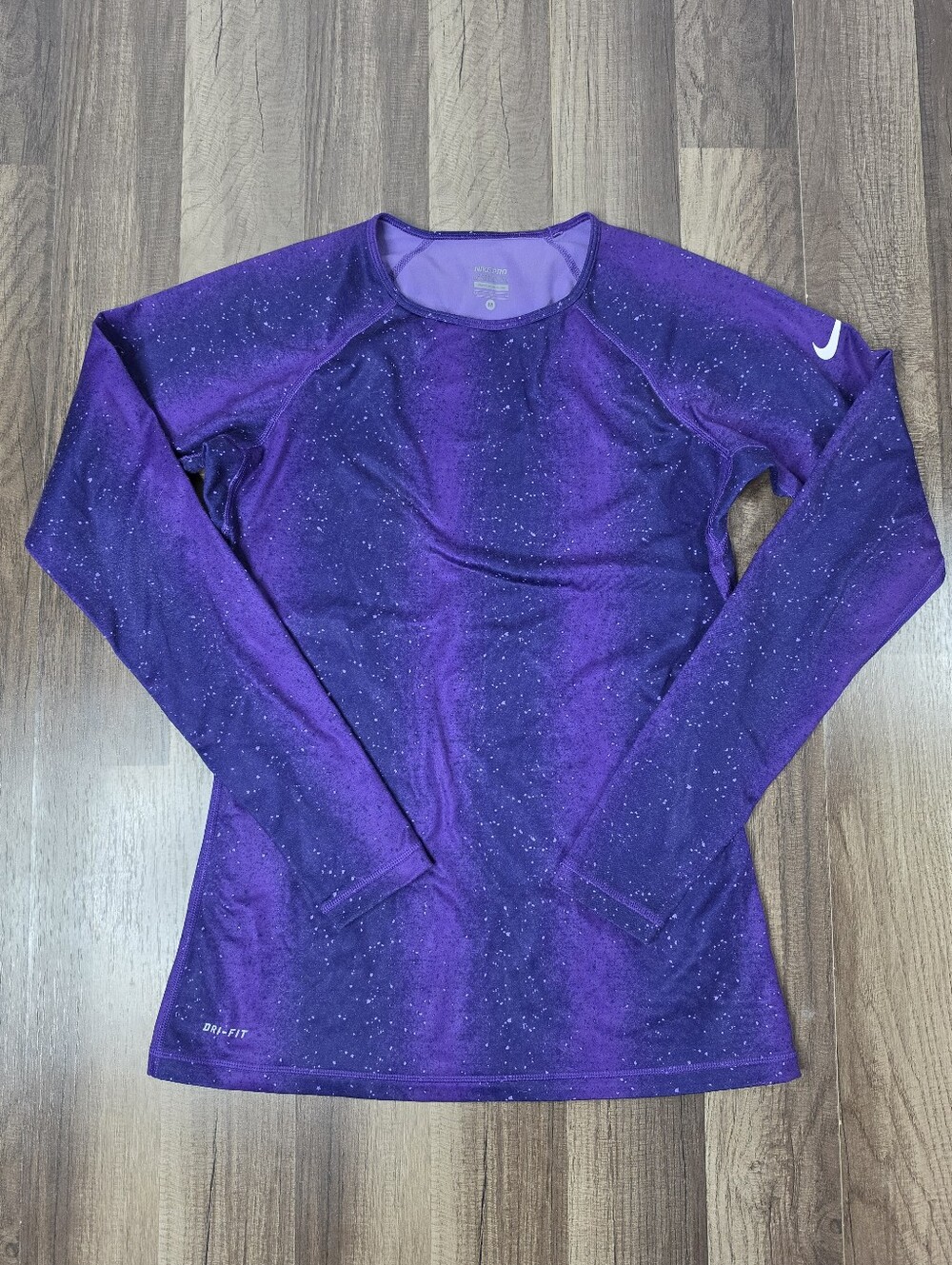Nike Pro Dri-Fit Galaxy Speckle Long Sleeve Running Shirt Activewear Workout. M